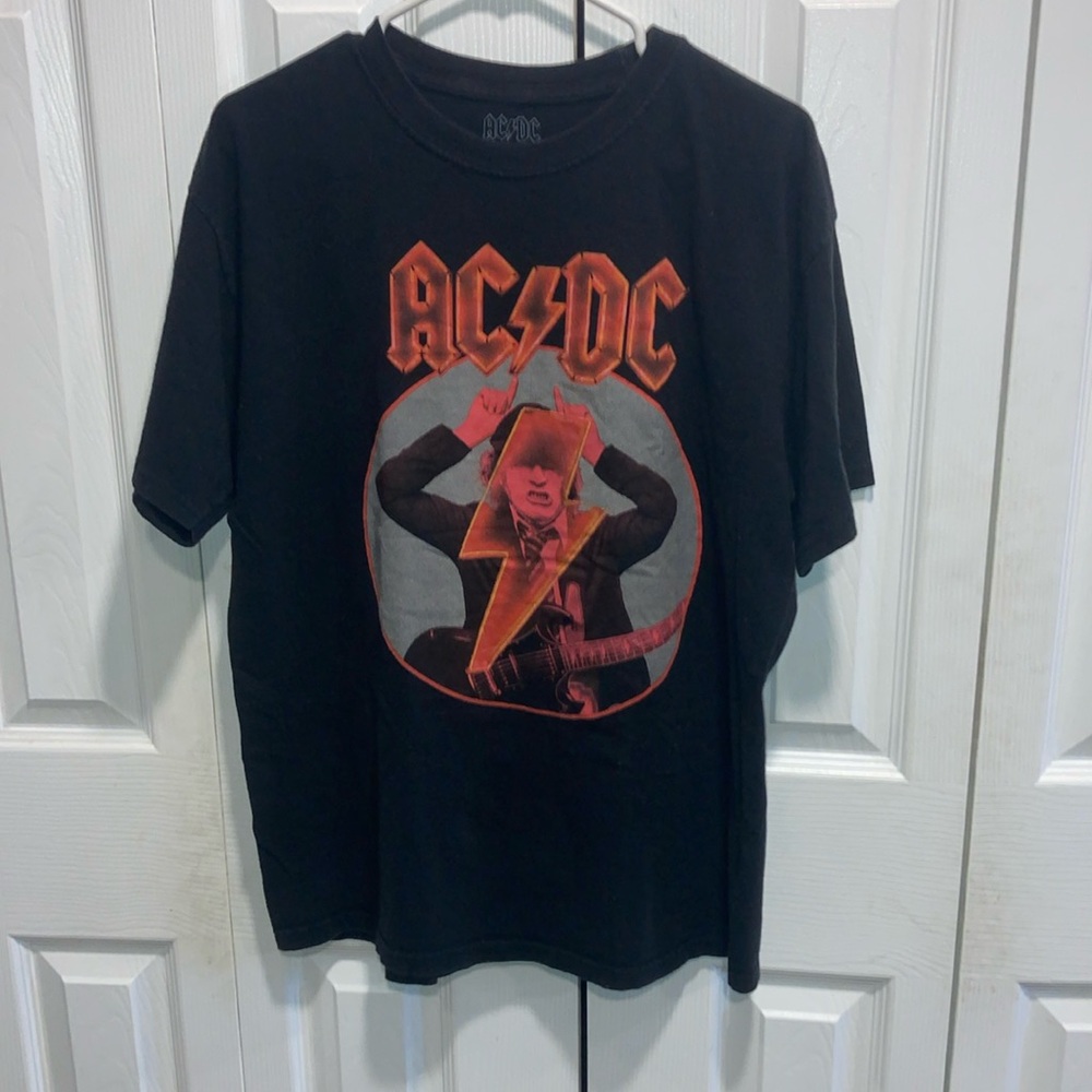 Ac/Dc Angus Young Devil Pose Graphic Black T-Shirt L - Gem